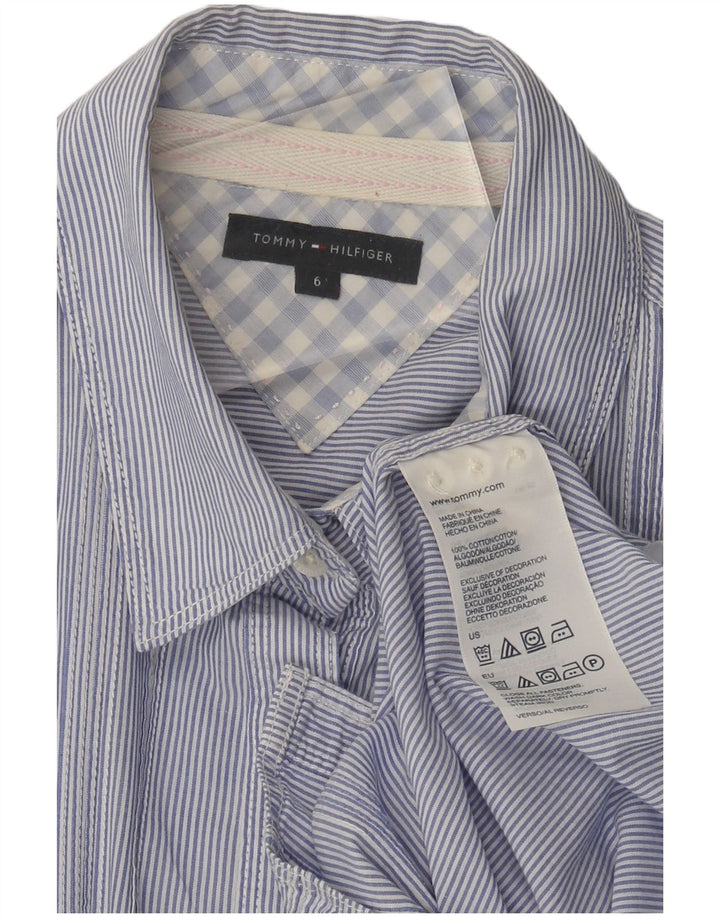 Tommy Hilfiger Chemise Femme US 6 Coton Bleu Moyen à Fines Rayures