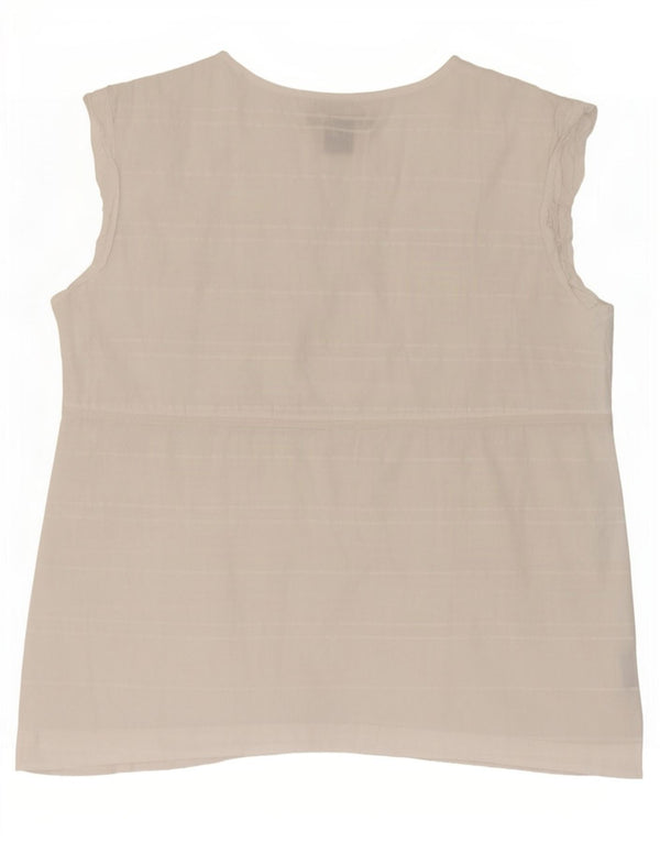 Calvin Klein Jeans Chemisier sans manches pour femme UK 16 Large Blanc Rayé