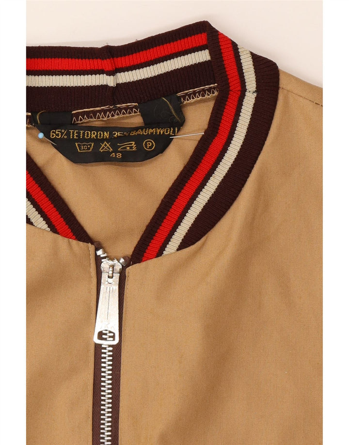 VINTAGE Veste Bomber Homme IT 48 Coton Beige Moyen
