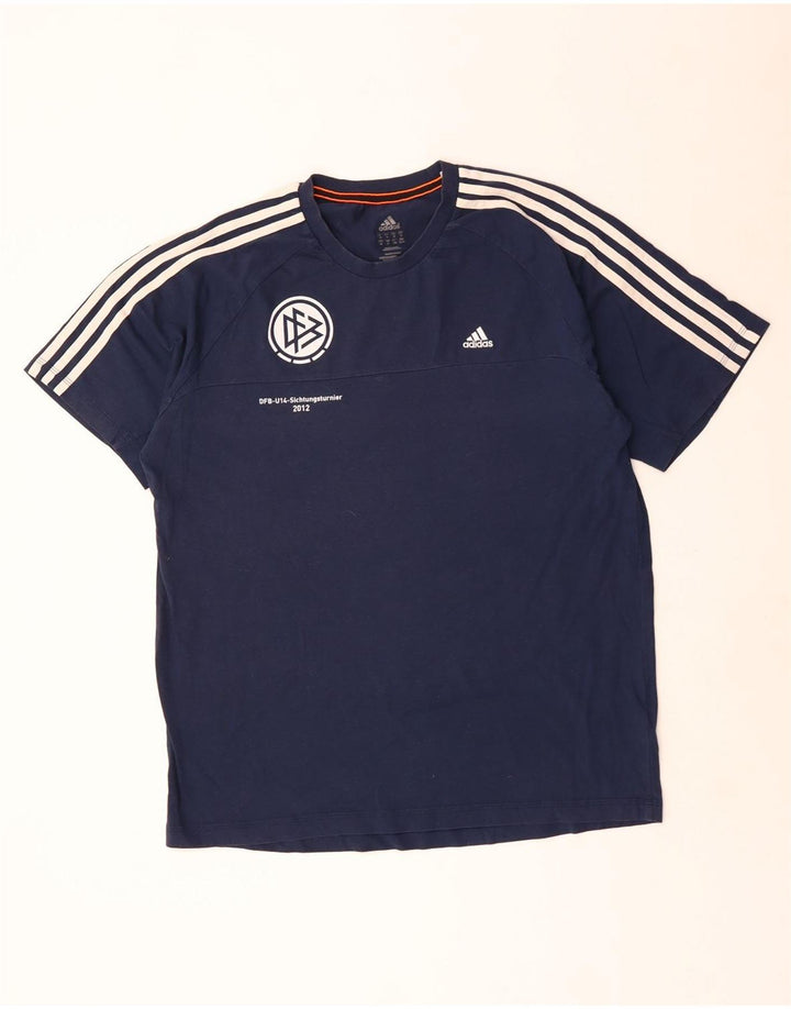 Adidas Hommes Climalite Graphic T-Shirt Top XL Bleu Marine Polyester