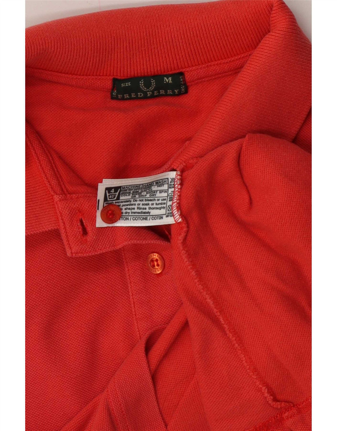 Fred Perry Polo court pour femme UK 14 Coton rouge moyen