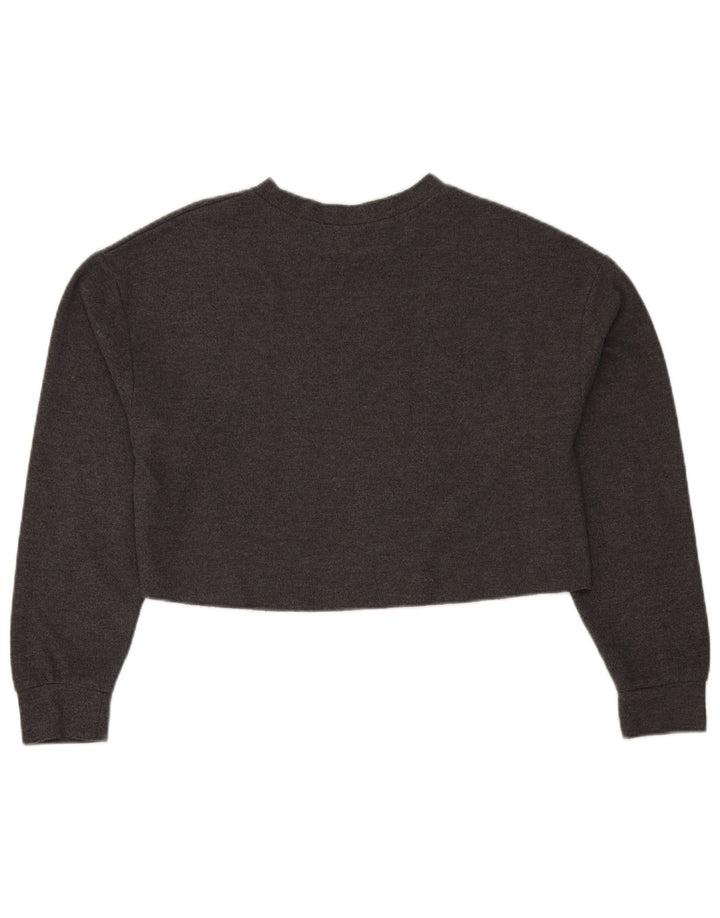 Zara Femmes Trafaluc Crop Top Manches Longues UK 14 Gris Moyen Polyester