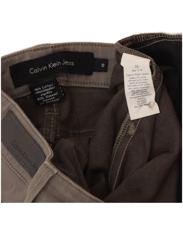 Calvin Klein Pantalon décontracté slim pour femme US 10 Medium W32 L32 Gris Coton