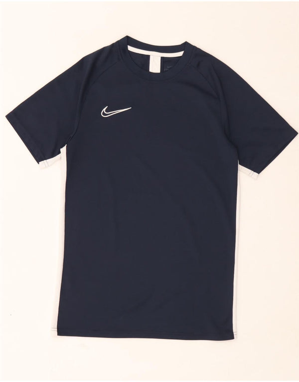 Nike Hommes Dri Fit T-Shirt Haut Petit Bleu Marine Colorblock