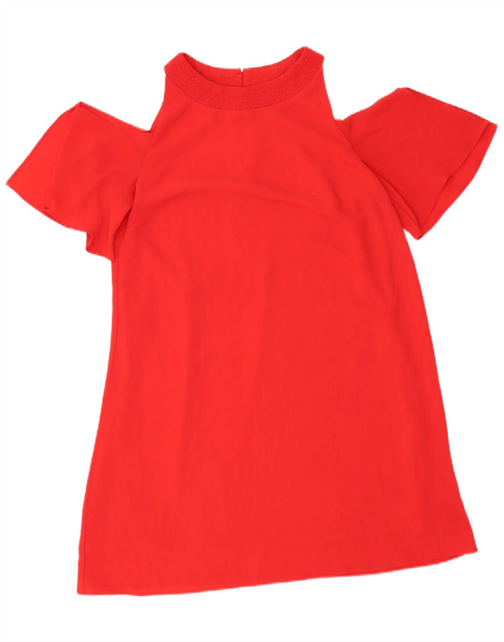 Zara Robe à épaules dénudées pour femme UK 10 Petit Rouge