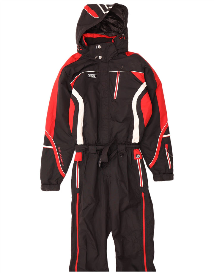 Brugi Combinaison de Ski à Capuche Graphique Homme Noir Moyen Polyamide Colorblock