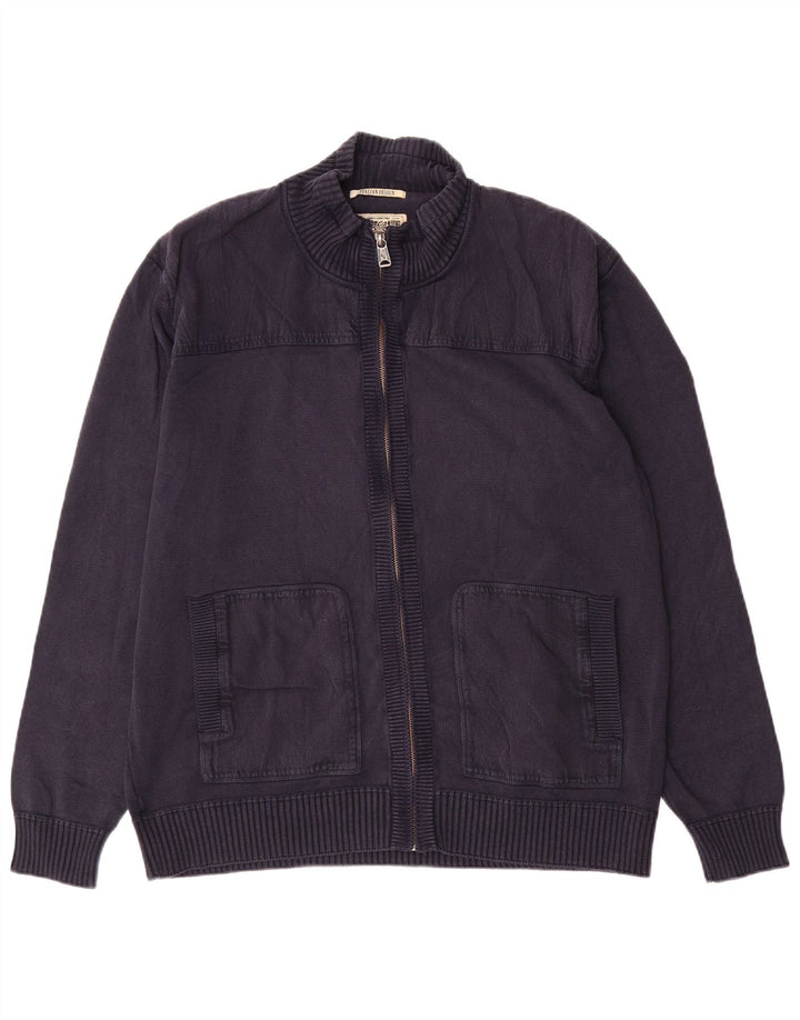 Marlboro Classics Pull cardigan entièrement zippé pour homme 2XL Bleu marine