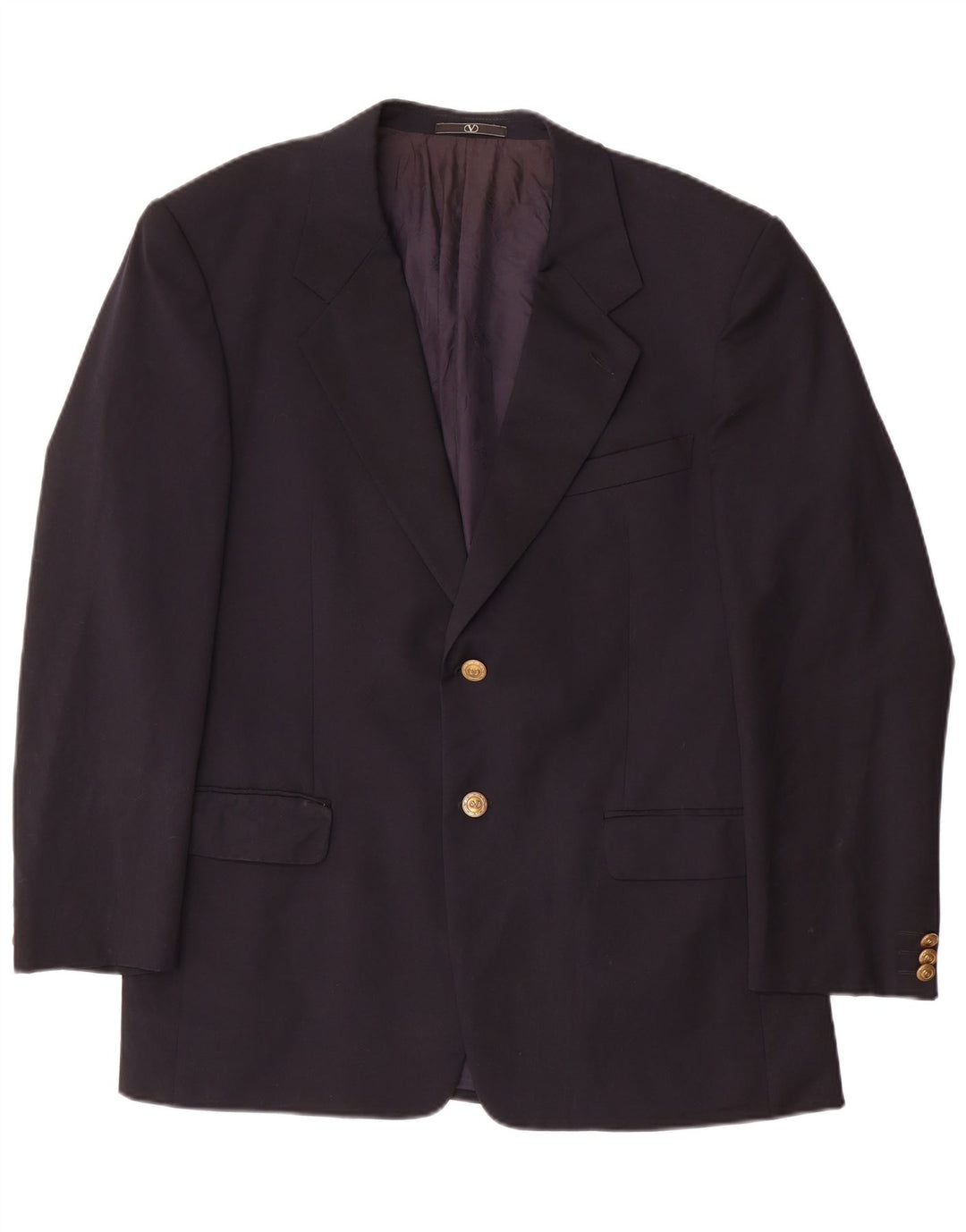 Valentino Veste Blazer 2 Boutons Homme IT 52 XL Bleu Marine Laine