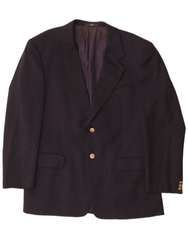 Valentino Veste Blazer 2 Boutons Homme IT 52 XL Bleu Marine Laine