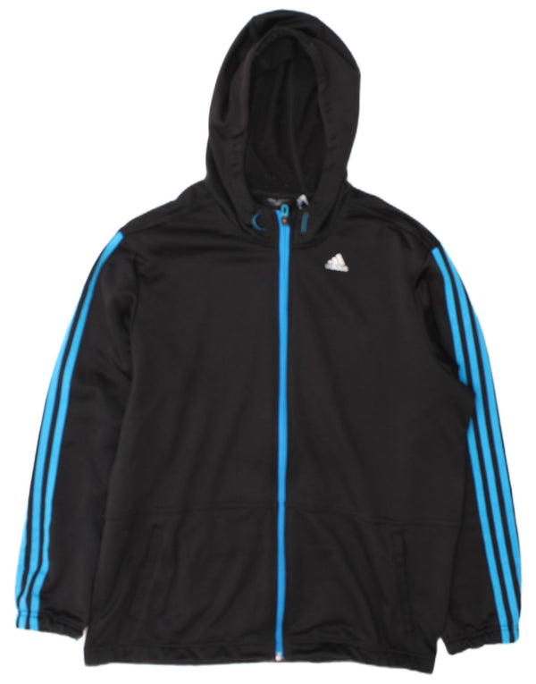 Adidas Pull à capuche zippé Climalite pour homme XL Noir Polyester