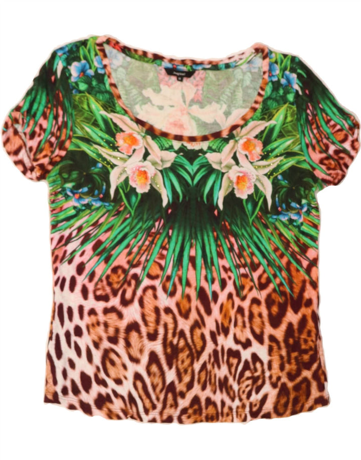 DESIGUAL Womens Graphic T-Shirt Top UK 14 Medium Multicoloured Vintage Desigual and Second-Hand Desigual from Messina Hembry 