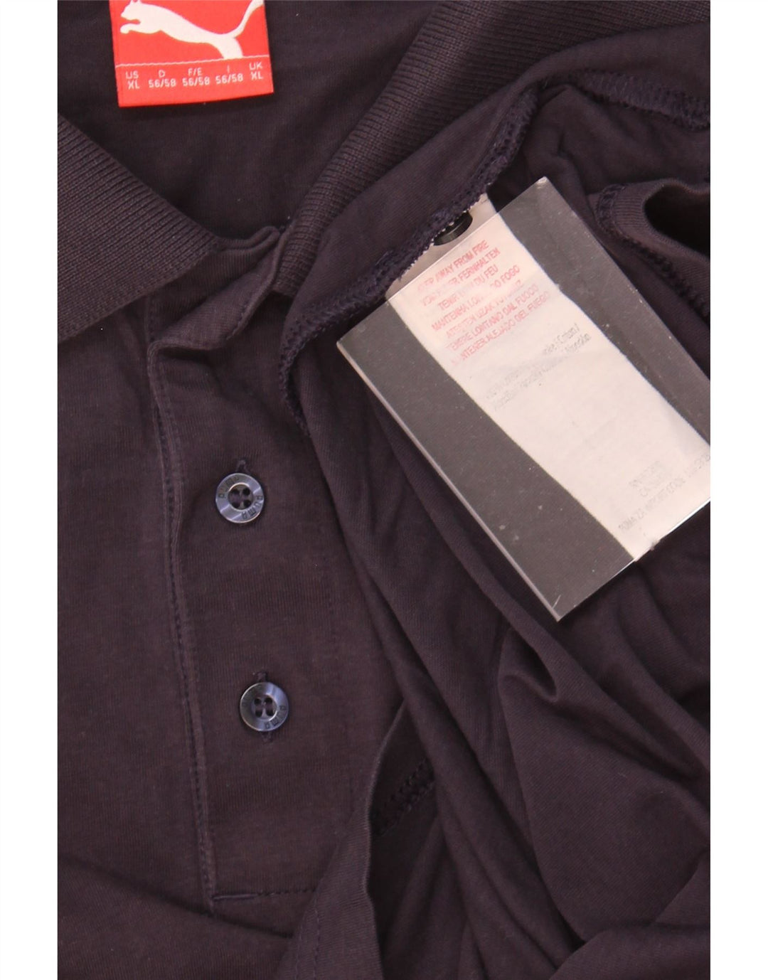 PUMA Mens Polo Shirt XL Navy Blue Cotton