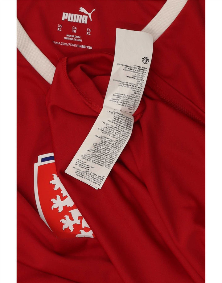 Puma T-Shirt Graphique République Tchèque Homme XL Rouge Polyester