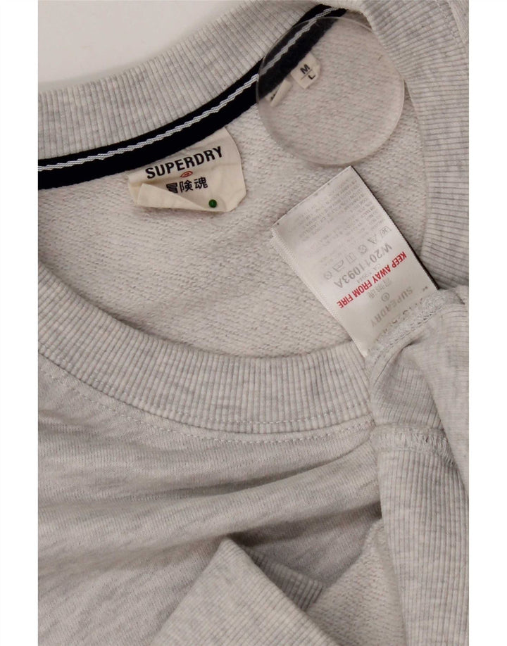 Superdry Sweat-Shirt Coupe Ample en Coton Chiné Gris Moyen Homme
