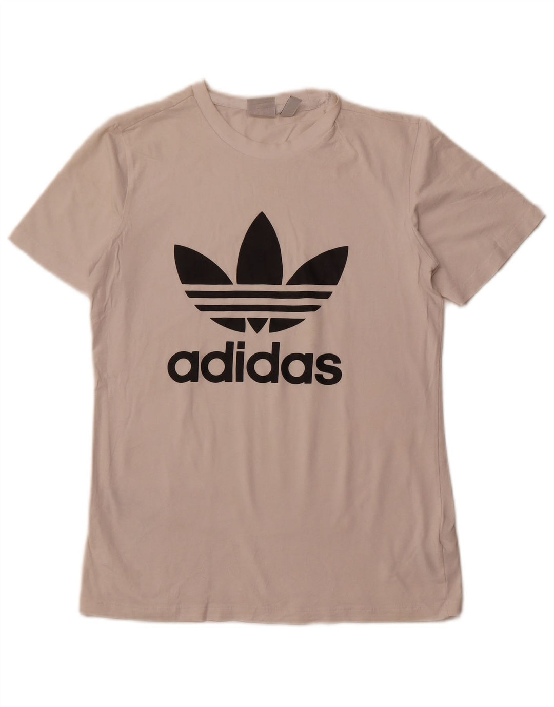 ADIDAS T-shirt graphique pour femme UK 10 Petit coton blanc