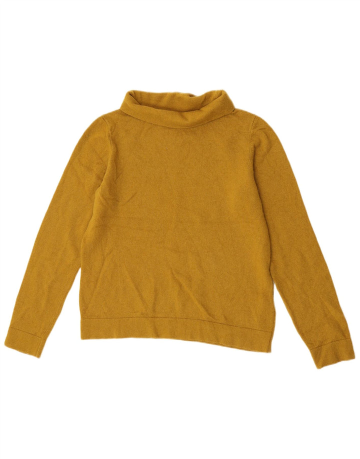 Hobbs Pull court à col roulé pour femme UK 14 en laine jaune moyen