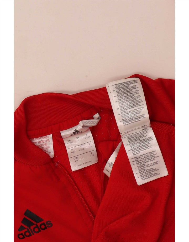 Adidas Climacool Survêtement Top Veste Garçon 9-10 Ans Rouge Colorblock