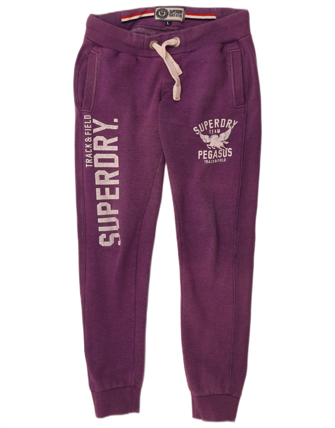 SUPERDRY Pantalon de survêtement Pegasus pour femme UK 16 Large Violet