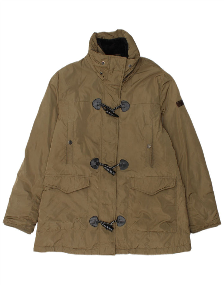 TRUSSARDI Womens Duffle Jacket UK 16 Large Khaki Polyester