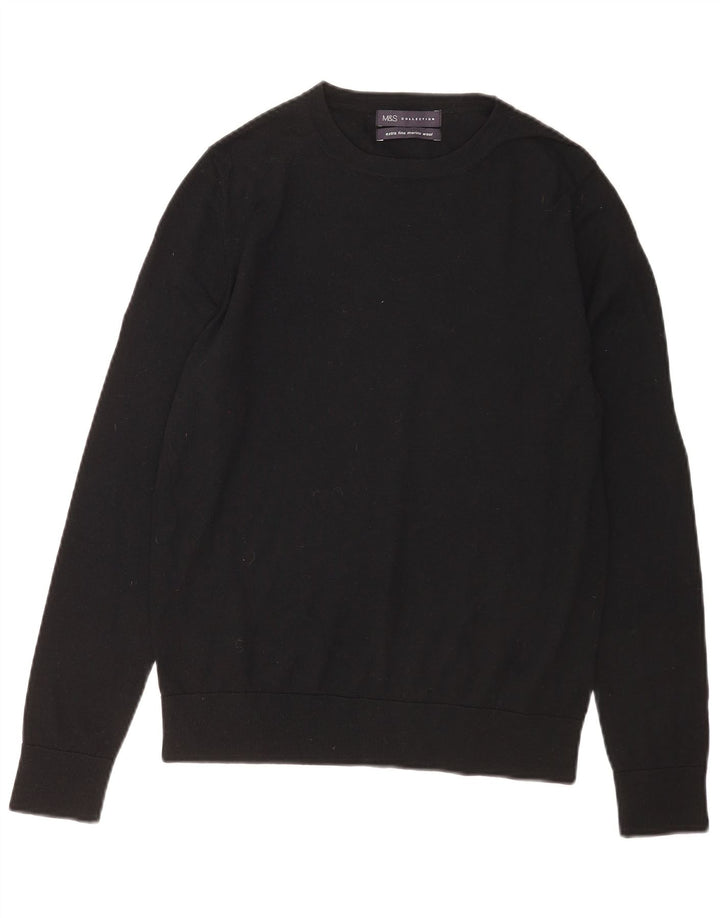 Marks & Spencer Pull à col rond pour femme UK 12 Noir moyen