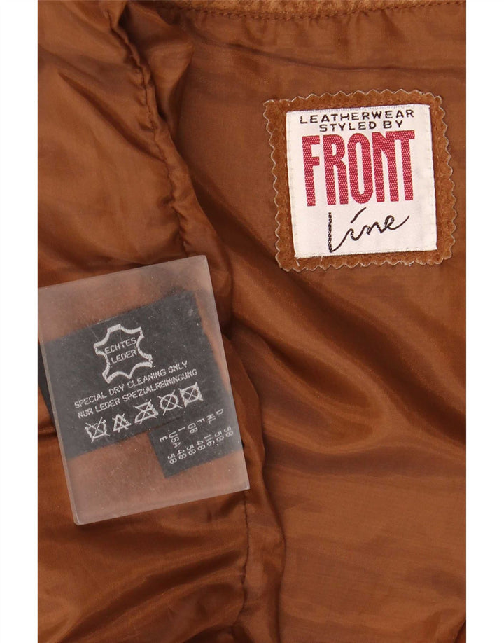 Front Line Gilet en Daim pour Homme UK 48 2XL Cuir Marron