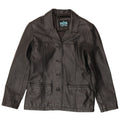 Veste en cuir femme vintage UK 12 Noir Moyen