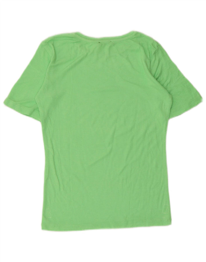 Zara T-Shirt Femme Top UK 8 Petit Vert