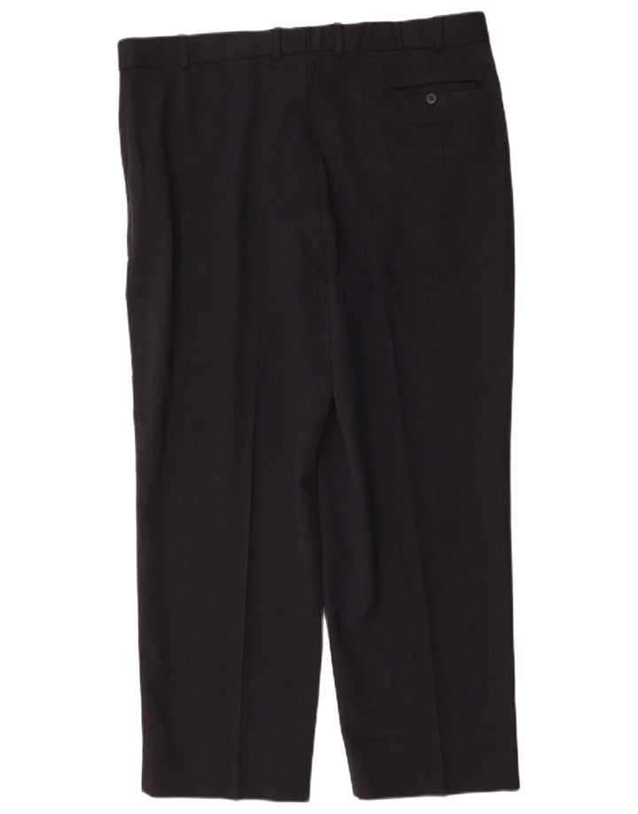 Marks & Spencer Pantalon de Costume Droit Homme W40 L29 Bleu Marine Polyester
