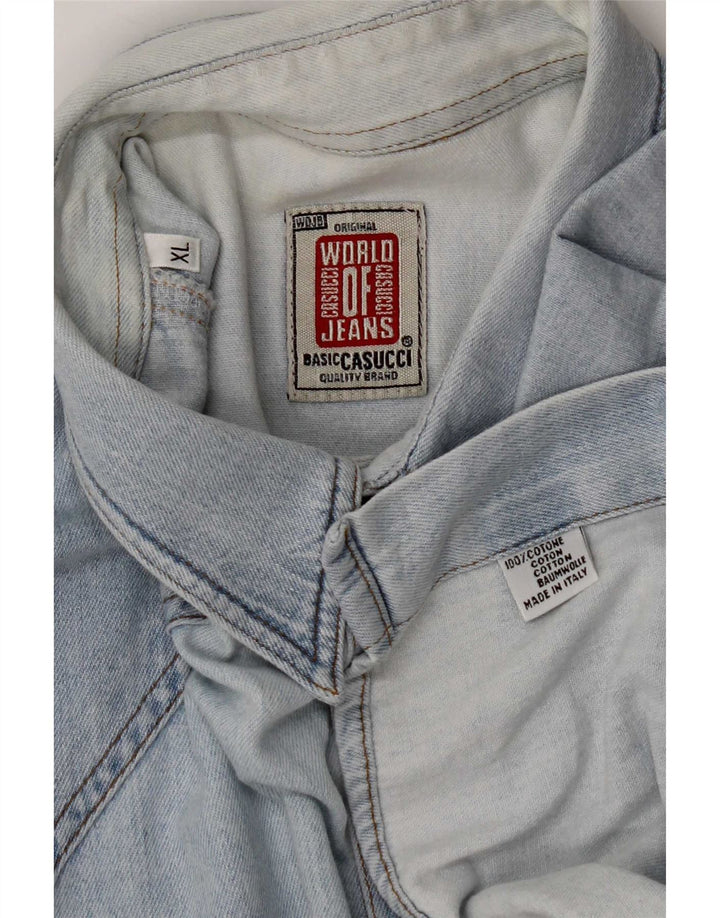 Casucci Chemise en jean XL Bleu Coton Homme