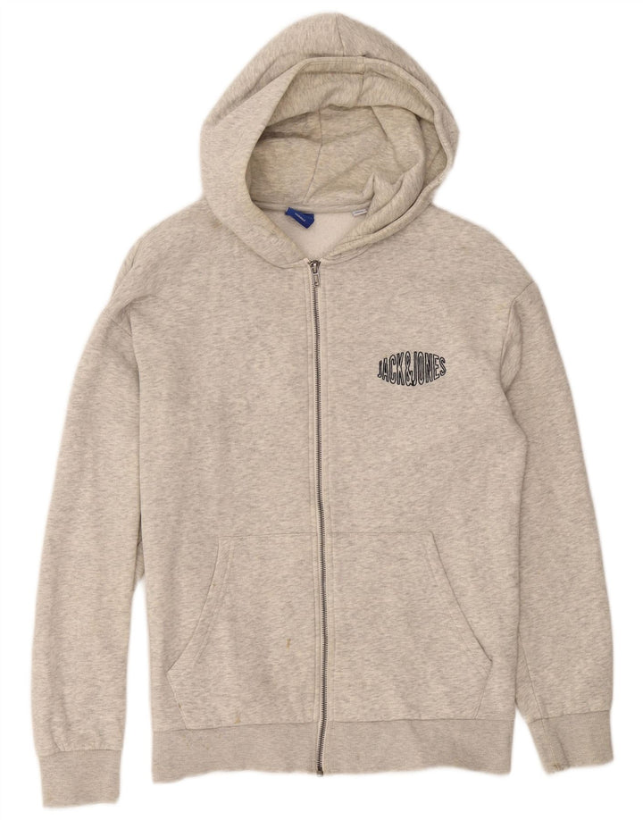 JACK & JONES Pull à Capuche Zippé Homme Gris Moyen Moucheté Coton