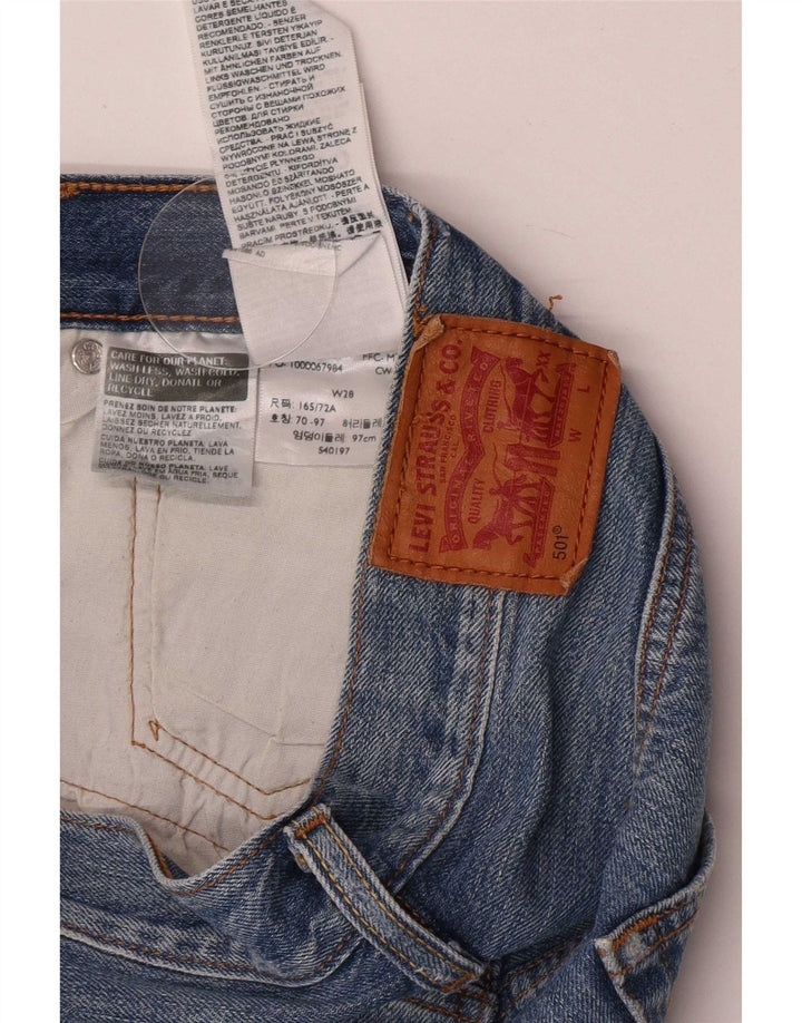 Levi's Short en Jean 501 Femme W28 Bleu Moyen Coton