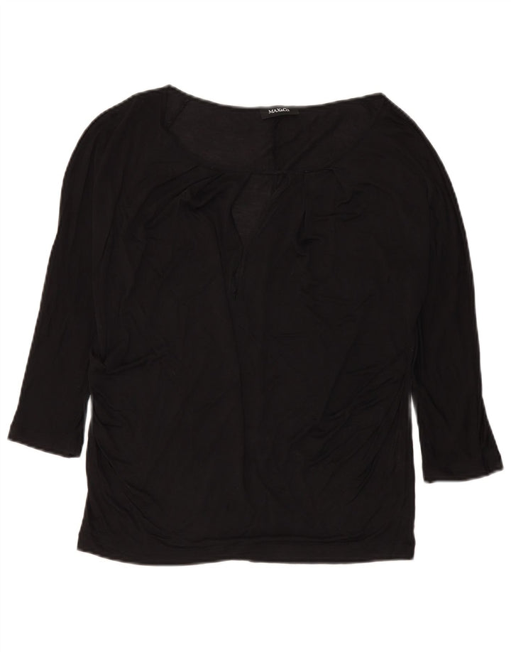 Max & Co. Haut à manches 3/4 pour femme UK 14 en soie noire moyenne
