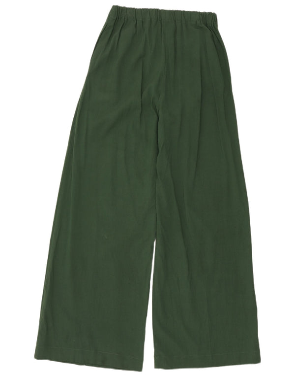 Topshop Pantalon décontracté évasé taille haute pour femme UK 8 Small W24 L31 Vert