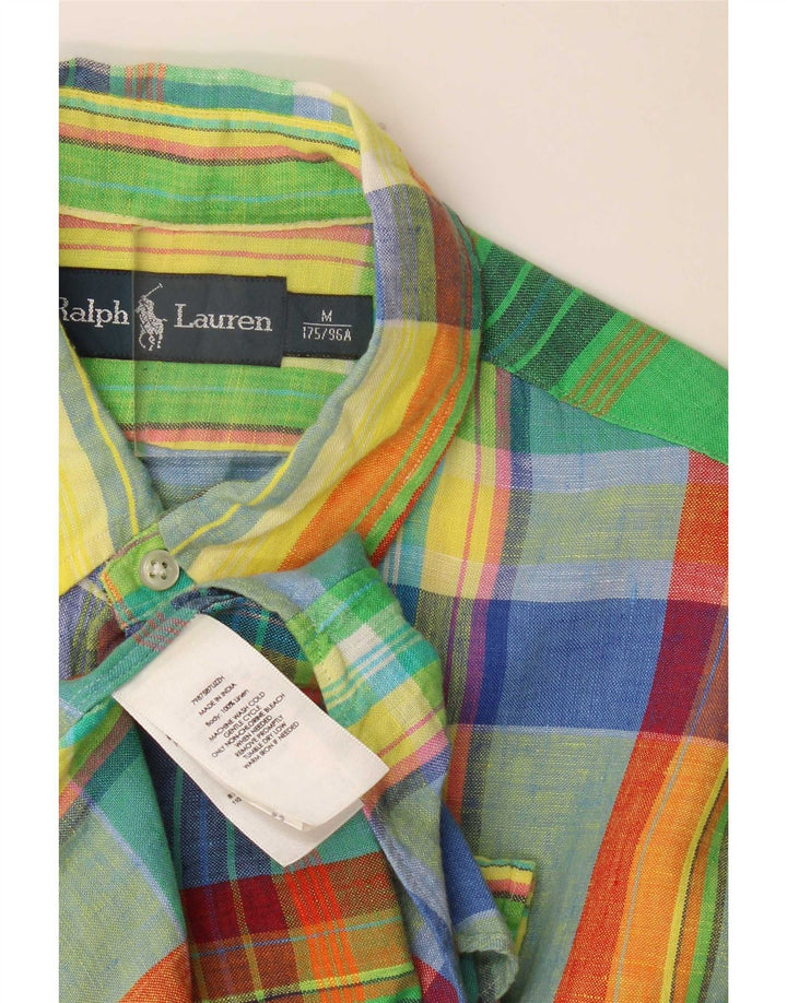 Ralph Lauren Chemise à manches courtes pour homme en lin à carreaux multicolore moyen