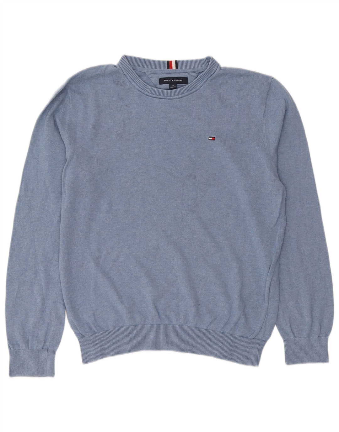 Tommy Hilfiger Pull Col Ras du Cou Homme Bleu Moyen Coton