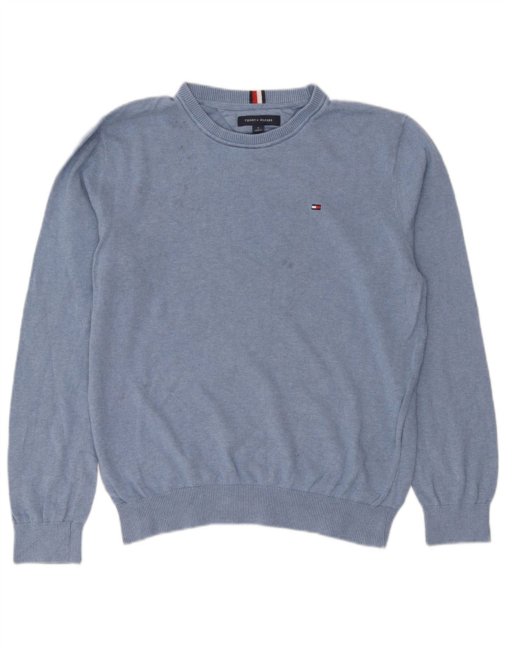 Tommy Hilfiger Pull Col Ras du Cou Homme Bleu Moyen Coton