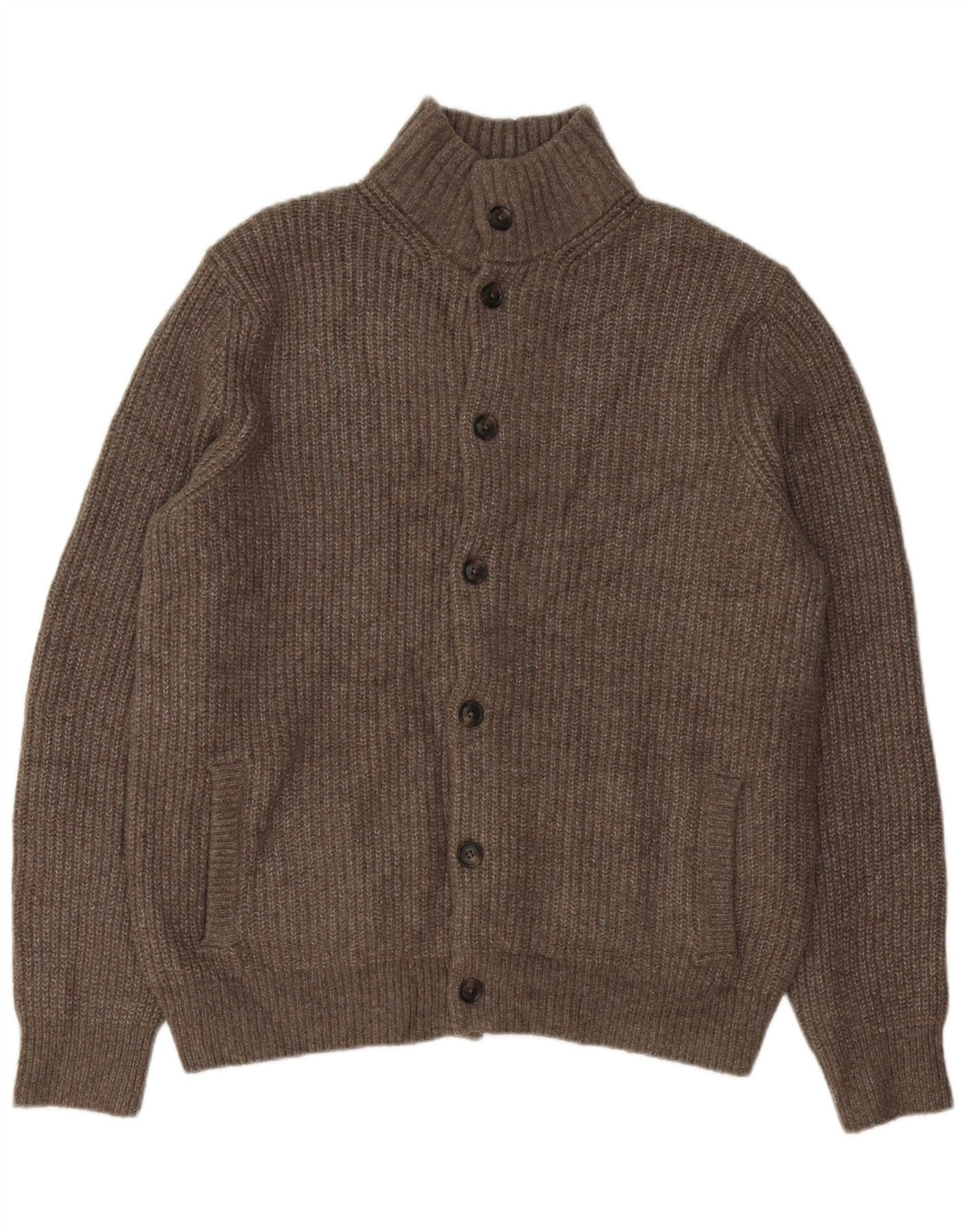 Marks & Spencer Cardigan pour homme en laine mouchetée marron