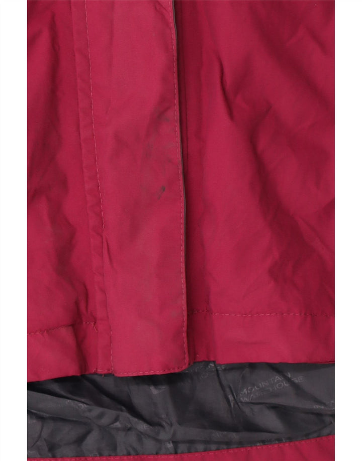 MOUNTAIN WAREHOUSE Womens Rain Jacket UK 14 Large Burgundy Colourblock Vintage Mountain Warehouse and Second-Hand Mountain Warehouse from Messina Hembry 