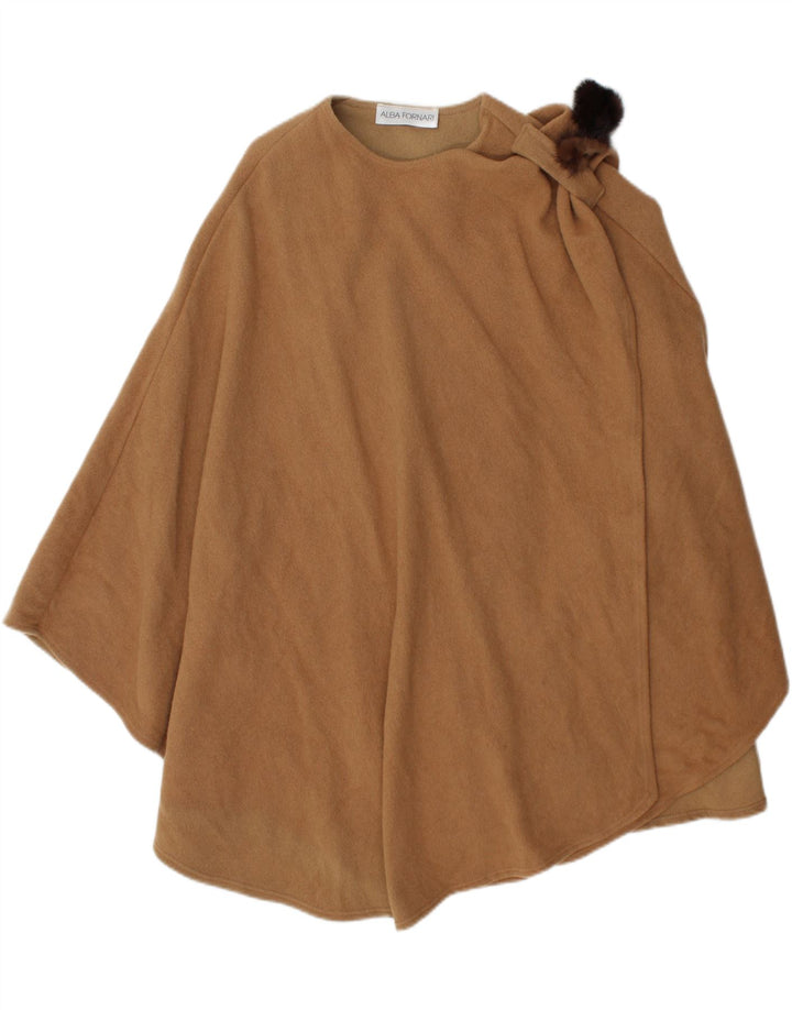 ALBA FORNARI Womens Poncho Coat One Size Beige Wool Vintage Alba Fornari and Second-Hand Alba Fornari from Messina Hembry 