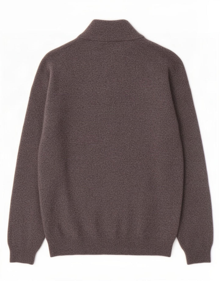 Timberland Pull à col zippé pour homme en laine mouchetée grise