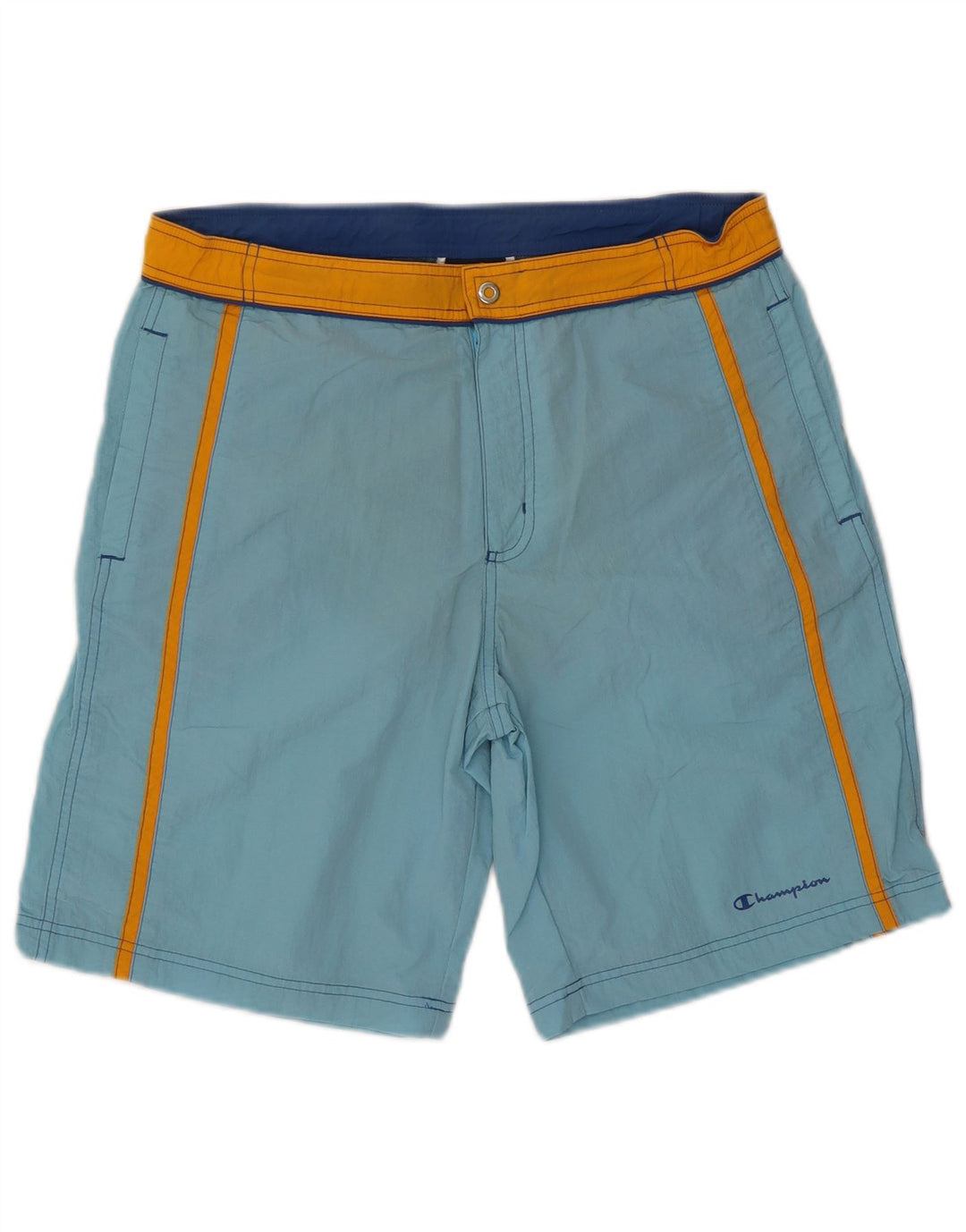 Champion Short de Bain Homme Bleu Moyen Polyester Colorblock