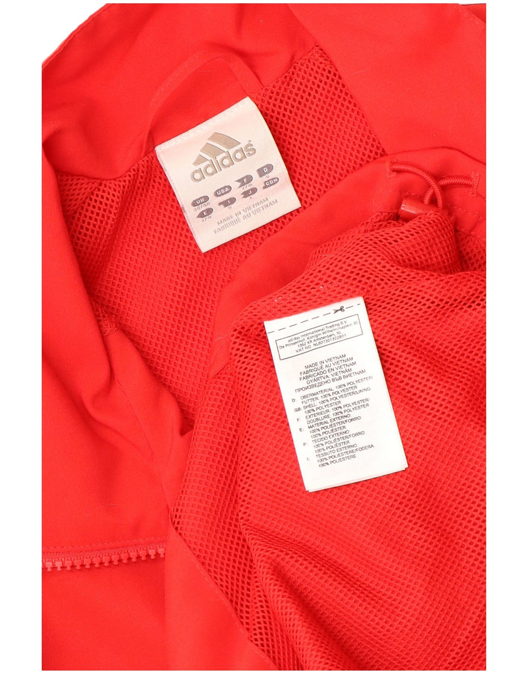 ADIDAS Veste de survêtement pour homme UK 38/40 Polyester color block rouge moyen