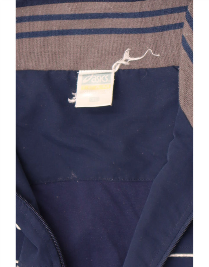 Asics Veste de survêtement pour homme XL Bleu marine Colorblock Polyester