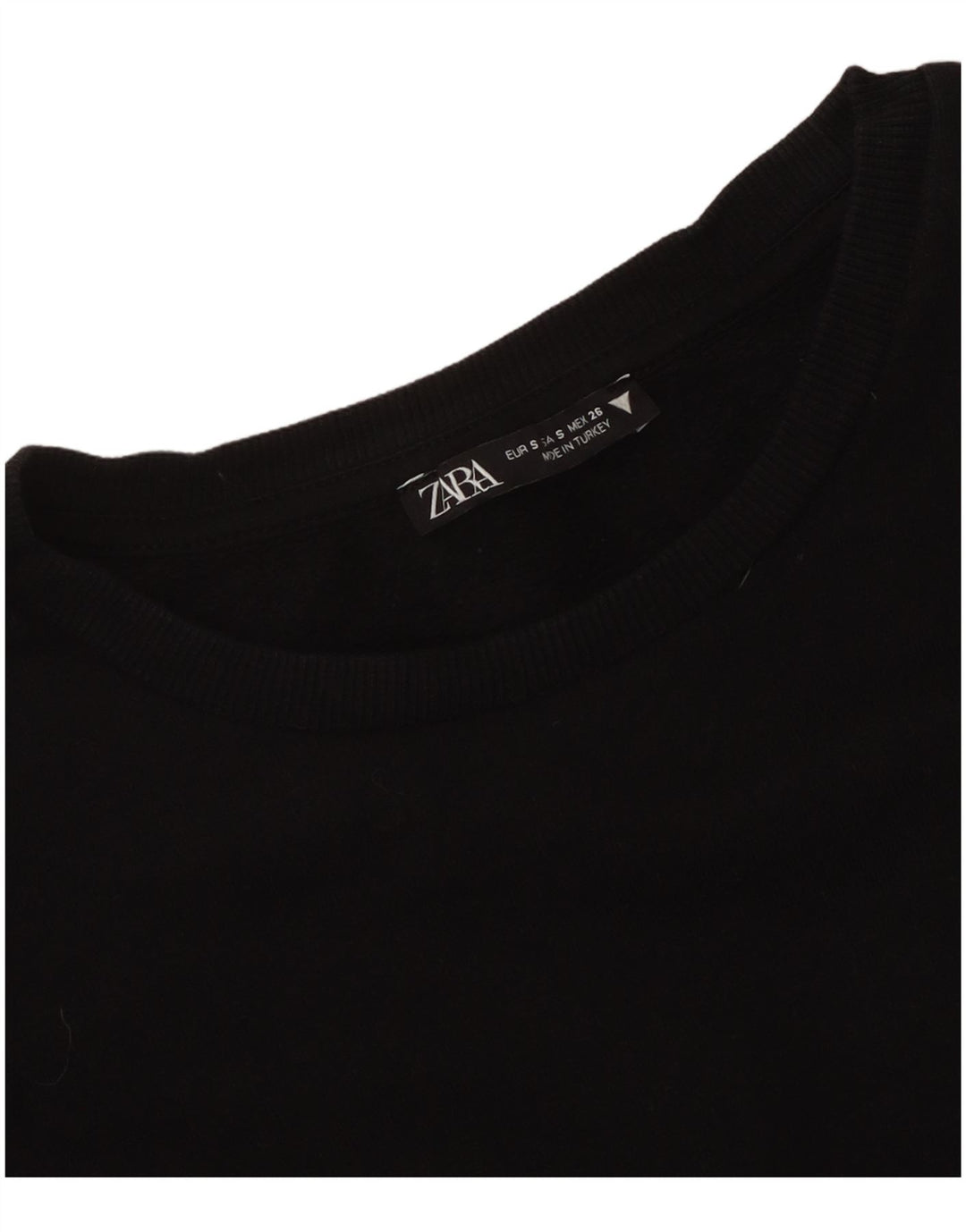 Zara Femme Top Manches Longues UK 8 Small Noir