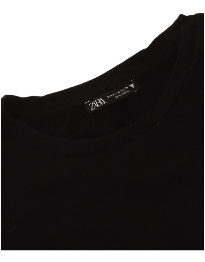Zara Femme Top Manches Longues UK 8 Small Noir