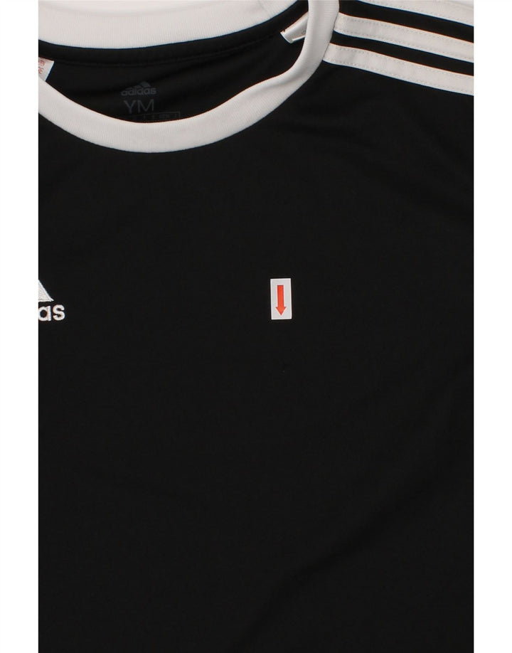 ADIDAS Boys Climalite T-Shirt Top 11-12 Years Medium Black Polyester Vintage Adidas and Second-Hand Adidas from Messina Hembry 