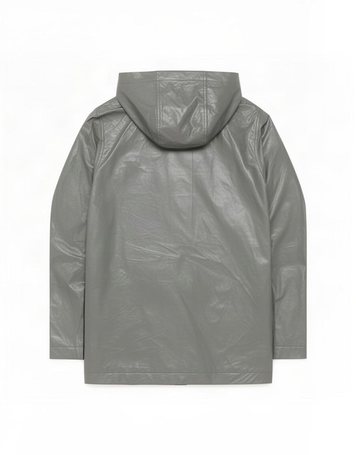 Topshop Veste de pluie à capuche pour femme UK 8 Small Gris Polyester
