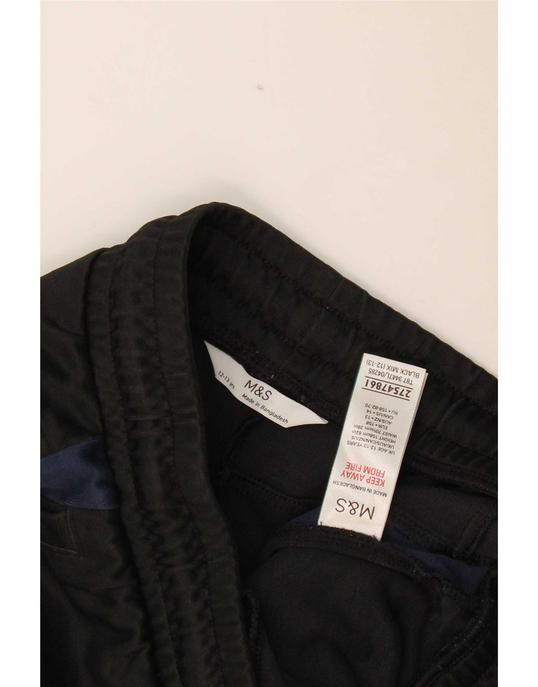Marks & Spencer Pantalon de Survêtement Garçon 12-13 Ans Noir