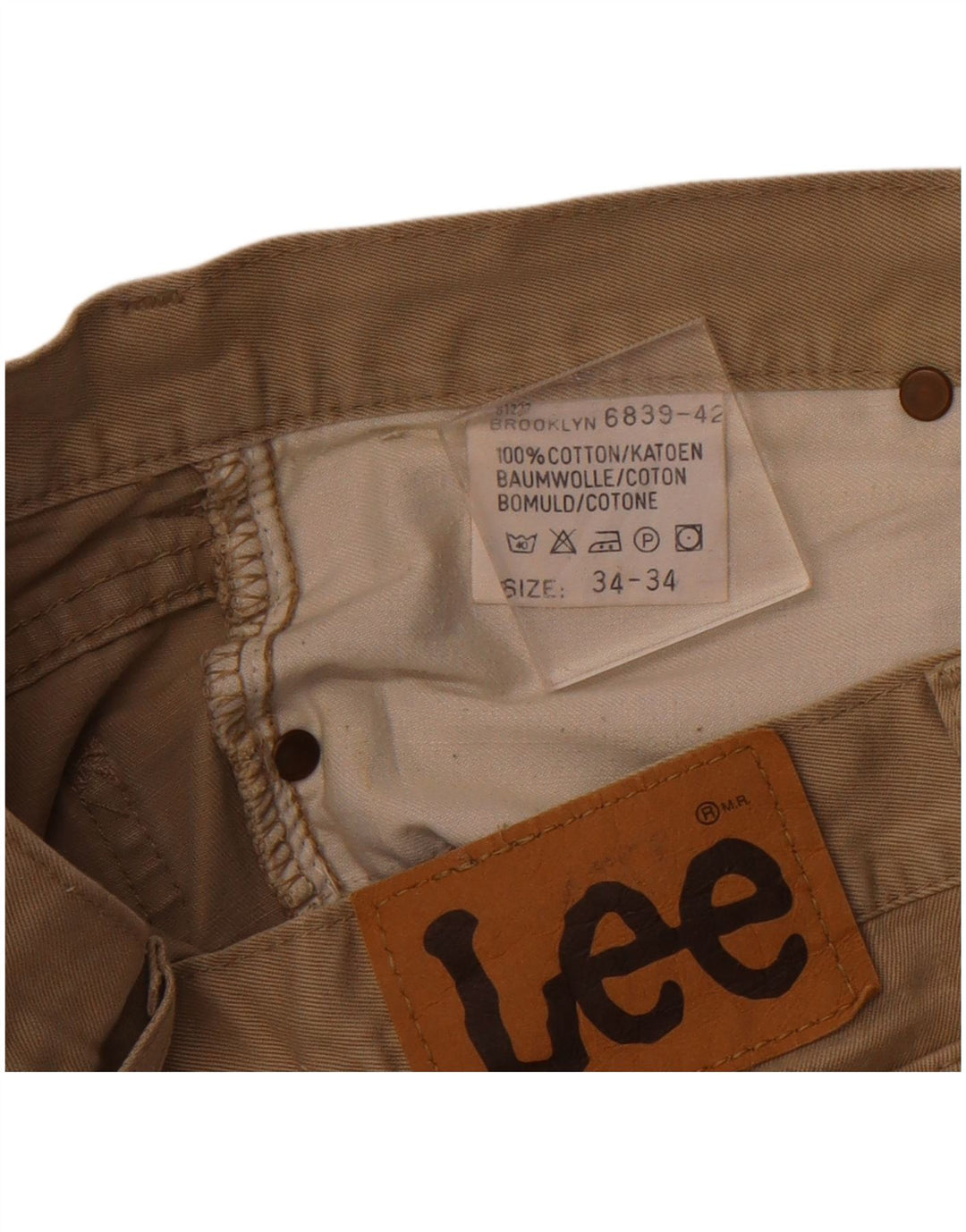 Lee Pantalon décontracté fuselé pour homme W34 L34 Beige Coton