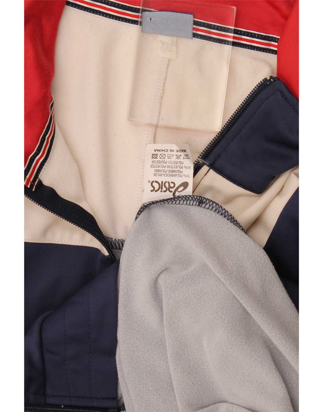 Asics Veste de survêtement graphique pour homme 2XL Bleu marine Colourblock Polyamide